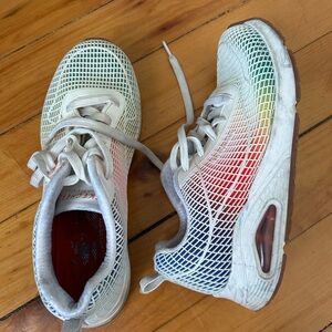 Skechers Work Uno SR White Lace Up Athletic Shoes slip resistant 8 rainbow